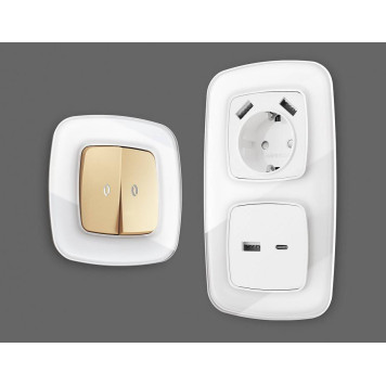 Рамка на 1 пост Ambrella Volt Radian Стекло натуральное OF350101-1