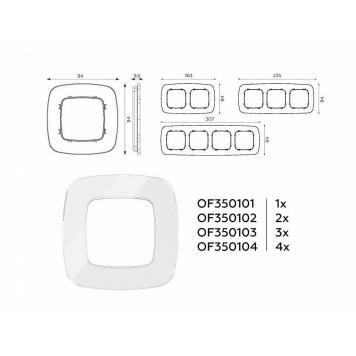 Рамка на 1 пост Ambrella Volt Radian Стекло натуральное OF350101-3