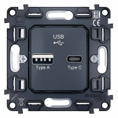 Механизм розетки 2хUSB type A и C Ambrella Volt Quant VM177