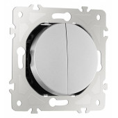 Выключатель проходной двухклавишный без рамки Arte Milano 202 202.32-2.silver