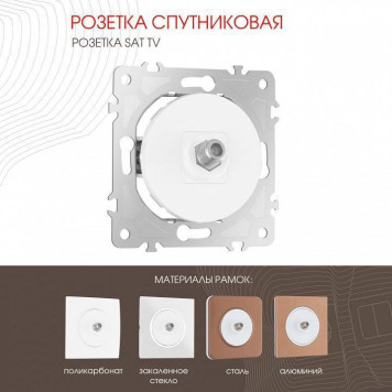 ТВ-розетка без рамки Arte Milano am-202 202.42-1.white-1