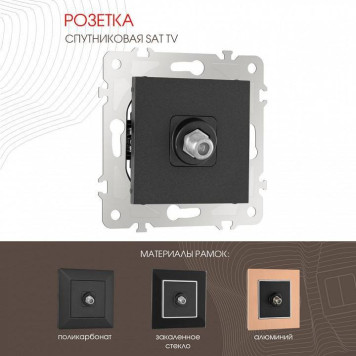 ТВ-розетка без рамки Arte Milano am-203 203.42-1.black-1