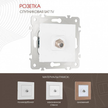 ТВ-розетка без рамки Arte Milano am-203 203.42-1.white-1