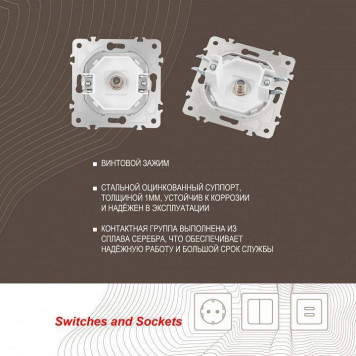 ТВ-розетка без рамки Arte Milano am-203 203.42-1.white-5