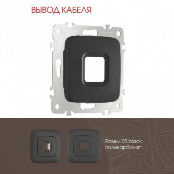 Розетка для вывод кабеля без рамки Arte Milano am-205 205.49-1.black-1