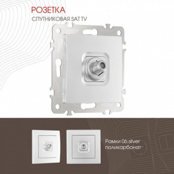 ТВ-розетка без рамки Arte Milano am-206 206.42-1.silver-1