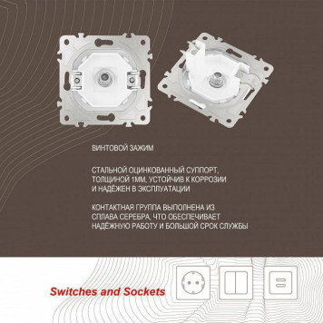 ТВ-розетка без рамки Arte Milano am-206 206.42-1.white-3