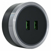 Розетка 2xUSB на треке Arte Milano Am-track-sockets 380066TS LED/USBx2 Grey