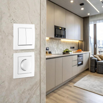 Выключатель двухклавишный Arte Milano SET06-1 SET06-1-30-2 white-2