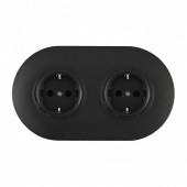 Розетка с заземлением и со шторкой Arte Milano SET08-2 SET08-2-40-1x2 black