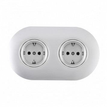 Розетка с заземлением и со шторкой Arte Milano SET08-2 SET08-2-40-1x2 silver