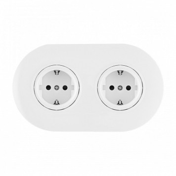 Розетка с заземлением и со шторкой Arte Milano SET08-2 SET08-2-40-1x2 white