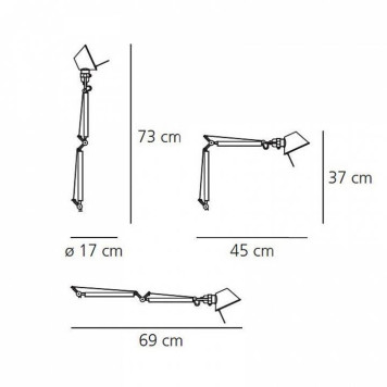 Основание для настольной лампы Artemide Tolomeo Micro 9Вт K A010300-6