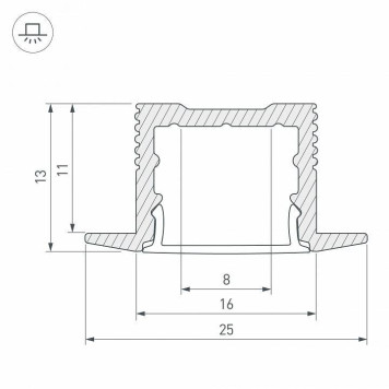 Профиль встраиваемый Arlight SL-SLIM 037114-2