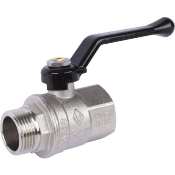 Шаровой кран BUGATTI New Jersey с ручкой-рычагом из алюминия и внутренней наружной резьбой 3/4&