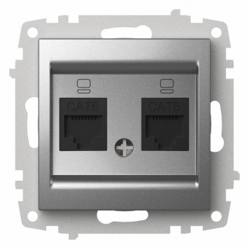 Розетка двойная Ethernet RJ-45 без рамки Elbi Eleсtriс Zena Vega 609-011000-248-1