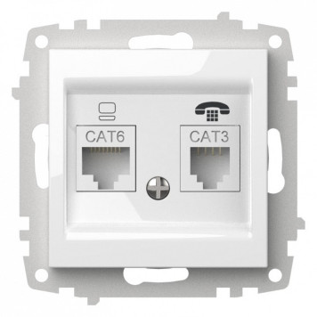 Розетка двойная RJ-12 и Ethernet RJ-45, без рамки Elbi Eleсtriс Zena Vega 609-015600-249-1