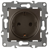 Розетка с заземлением и со шторкой, без рамки Эра Эра 12 12-2102-13
