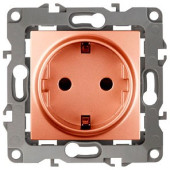 Розетка с заземлением и со шторкой, без рамки Эра Эра 12 12-2102-14
