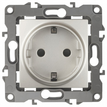 Розетка с заземлением и со шторкой, без рамки Эра Эра 12 12-2102-15