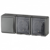 Блок с розеткой и выключателем Эра Эра Эксперт 11-7403-03