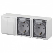 Блок с розеткой и выключателем Эра Эра Эксперт 11-7404-01