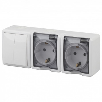 Блок с розеткой и выключателем Эра Эра Эксперт 11-7404-01