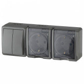 Блок с розеткой и выключателем Эра Эра Эксперт 11-7404-03