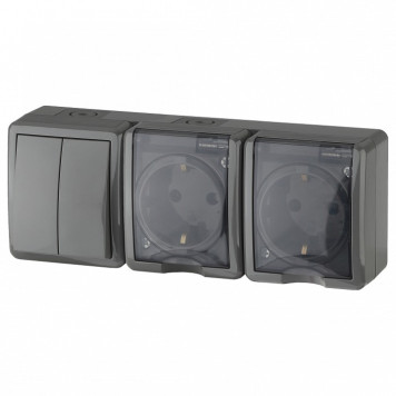 Блок с розеткой и выключателем Эра Эра Эксперт 11-7404-03