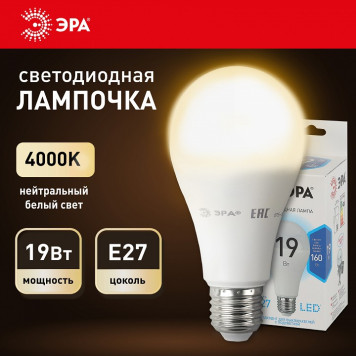 Лампа светодиодная Эра Стандарт LED A65-19W-840-E27-8