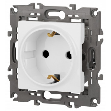 Розетка с заземлением и со шторкой, без рамки Эра Эра Elegance 14-2102-01-2