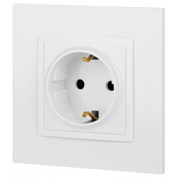 Розетка с заземлением и со шторкой, без рамки Эра Эра Elegance 14-2102-01-3