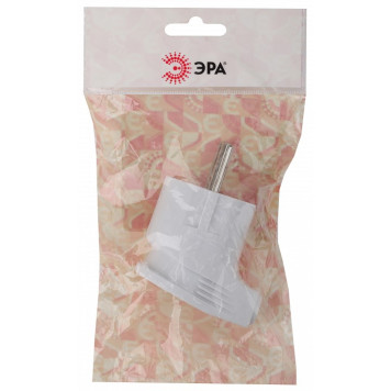 Вилка угловая с заземлением Эра Vx3-W-1