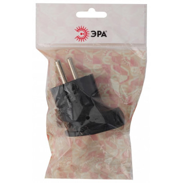 Вилка угловая с заземлением Эра Vx3-B-1