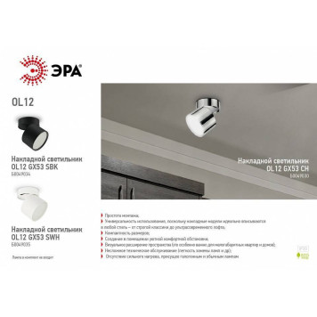 Светильник на штанге Эра OL12 GX53 CH Б0049030-2