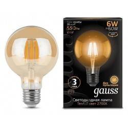 Лампа светодиодная Gauss LED Filament E27 6Вт 2400K 105802006