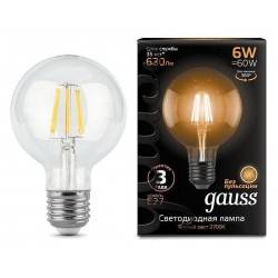 Лампа светодиодная Gauss LED Filament E27 6Вт 2700K 105802106