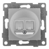 Розетка двойная телефонная RJ-12 Gusi Electric BRAVO С10Т2-004