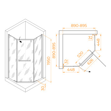 Душевой уголок RGW HO-081 900x900-1