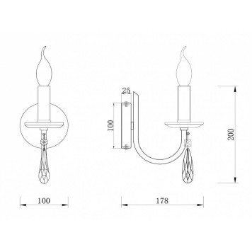 Бра Freya Forte FR1006WL-01G-2