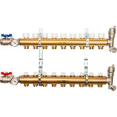Распределительный коллектор из латуни без расходомеров STOUT 9 выходов (SMB 0468 000009)