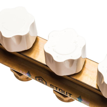 Распределительный коллектор STOUT из латуни без расходомеров на 9 выходов.-6