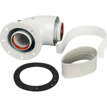 Адаптер для котла угловой STOUT DN60/100 90° коаксиальный (совместимый с Bosch, Buderus)(с логотипом) SCA-6010-240190 (SCA-6010-240190)