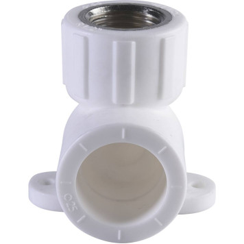 Политэк Угольник 25х1/2 с внутренней резьбой для ПП труб под сварку (белый)-1