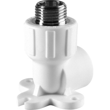 Угольник Политэк 20х1/2 с креплением для сварки полипропиленовых труб (белый)-3