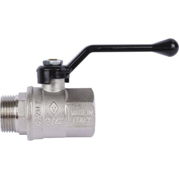 Шаровой кран BUGATTI New Jersey с ручкой-рычагом из алюминия и внутренней наружной резьбой 3/4&-3
