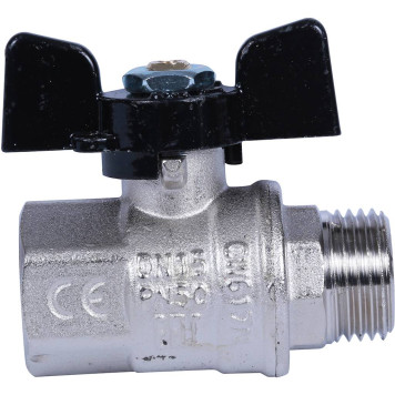 Кран шаровой BUGATTI New Jersey с ручкой-бабочкой, внутренняя наружная резьба 1/2&-2