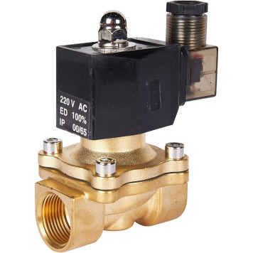 Клапан электромагнитный (соленоидный) двухходовой РОСМА 00000011326 СК-11-20 G3/4, НЗ, 220В, прямого действия, корпус - латунь, уплотнение - NBR (00000011326)-1