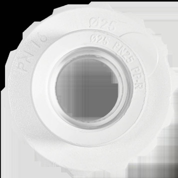 Муфта разъемная Pro Aqua d= 25 PP-R пластиковая Белая PN 10 (PA19010)-1
