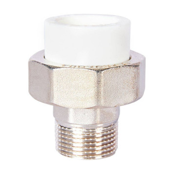 Муфта комбинированная Pro Aqua d=25-3/4 PP-R разъемная (американка) УСИЛЕННАЯ НР Белая (PA21014S)